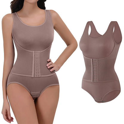 COZY ATTIRE  WOMEN'S ONE PIECE SHAPWEAR DOUBLE-LAYER ABDOMEN CONTROL