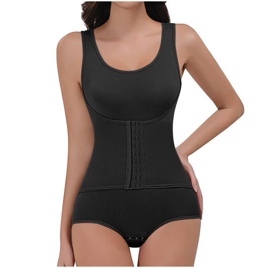 COZY ATTIRE  WOMEN'S ONE PIECE SHAPWEAR DOUBLE-LAYER ABDOMEN CONTROL