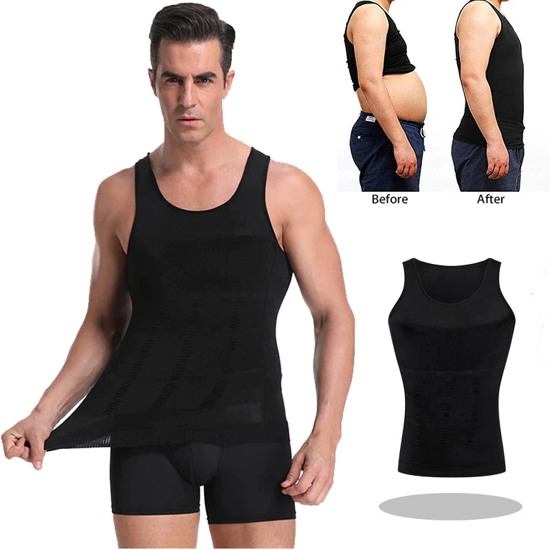 Slim and Lift Men's Body Shaper Vest with Firming Panels - 2024
