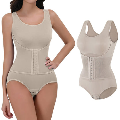 COZY ATTIRE  WOMEN'S ONE PIECE SHAPWEAR DOUBLE-LAYER ABDOMEN CONTROL