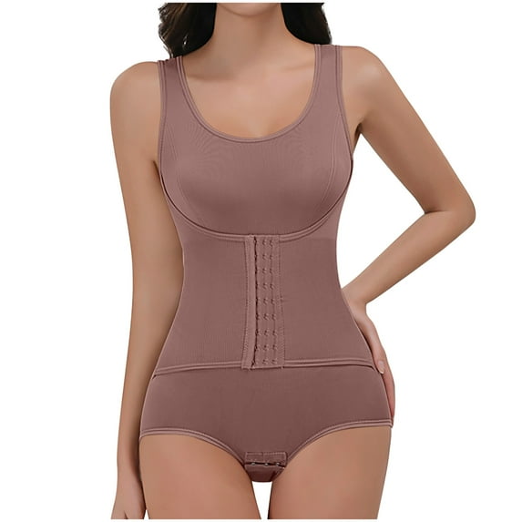 COZY ATTIRE  WOMEN'S ONE PIECE SHAPWEAR DOUBLE-LAYER ABDOMEN CONTROL