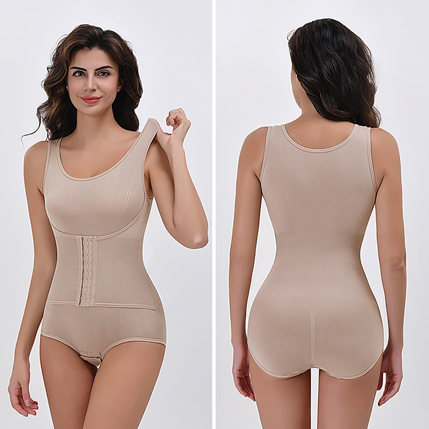 COZY ATTIRE  WOMEN'S ONE PIECE SHAPWEAR DOUBLE-LAYER ABDOMEN CONTROL