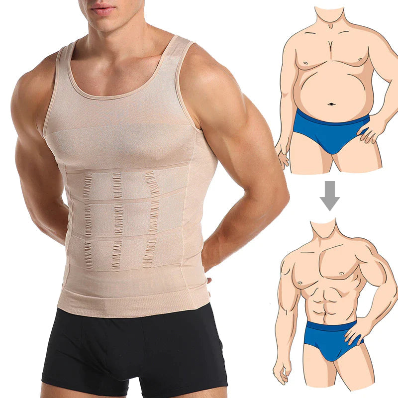 Slim and Lift Men's Body Shaper Vest with Firming Panels - 2024