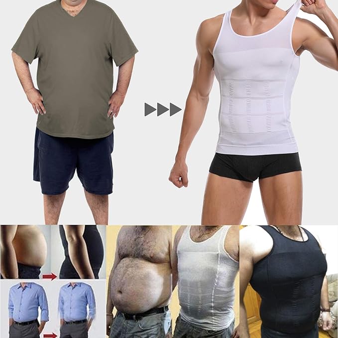 Slim and Lift Men's Body Shaper Vest with Firming Panels - 2024